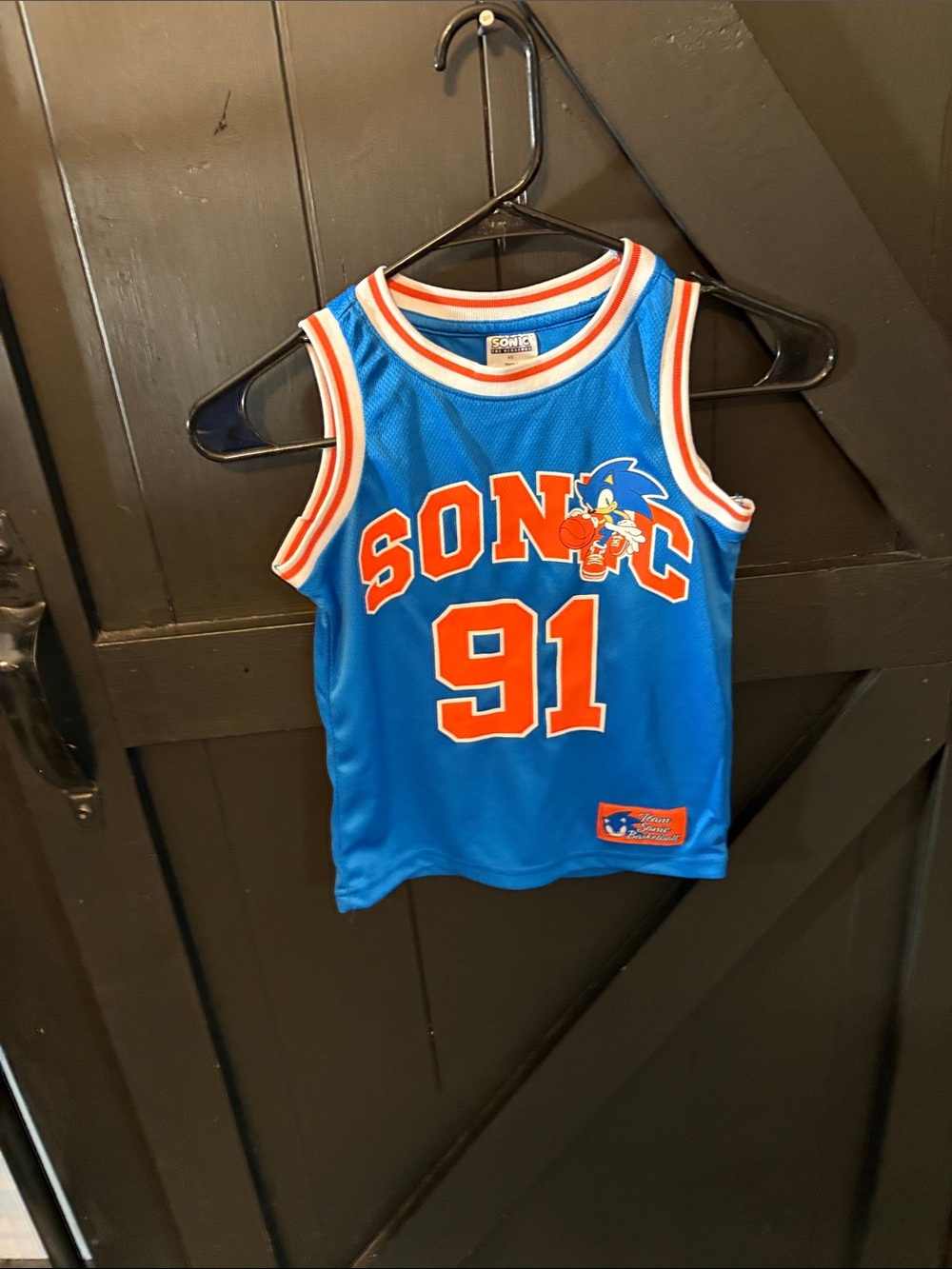 Kids Sonic 91 Blue Basketball Jersey by Sonic